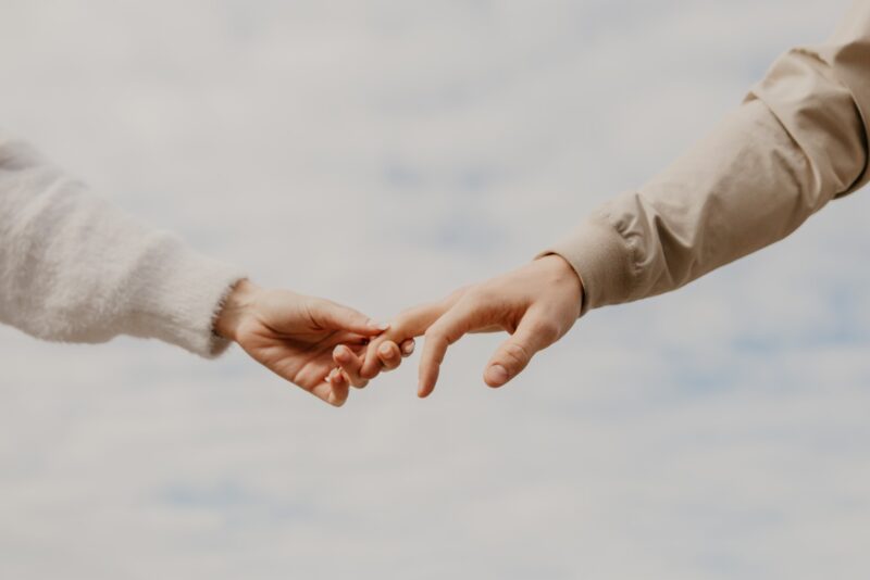 couple holding hands