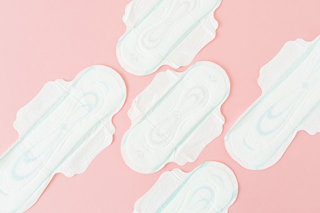 Row of sanitary towels